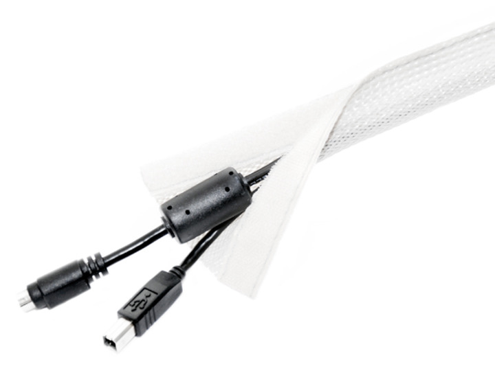 Kabelführung  Velcro, weiss, Klettverschluss