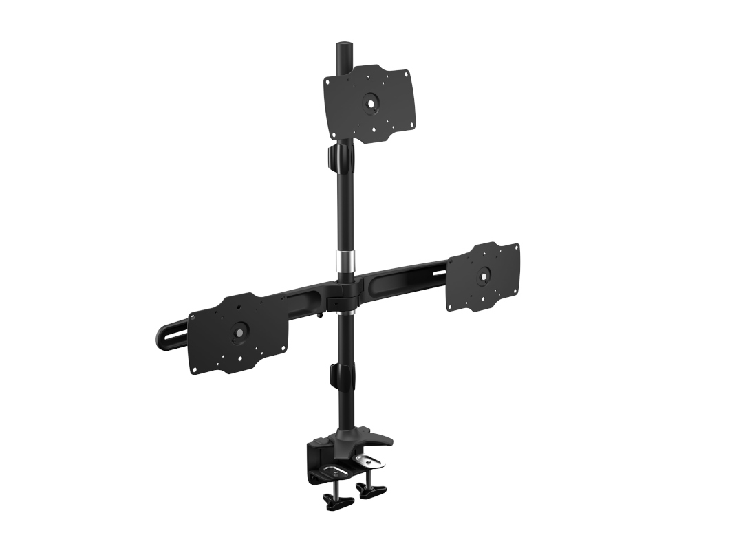 Halter Dreifach, bis 34", schwarz, Rotation 90°