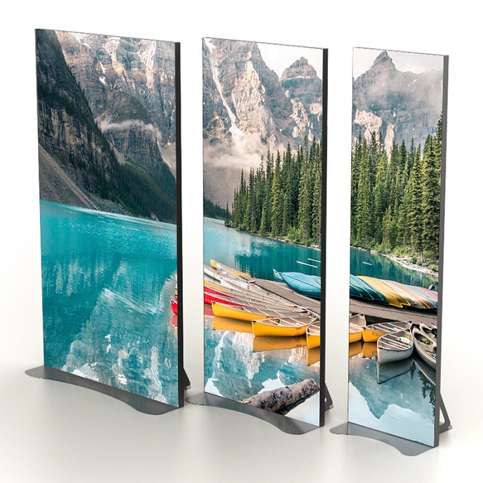 Indoor LED Stele Portrait, 79", schwarz