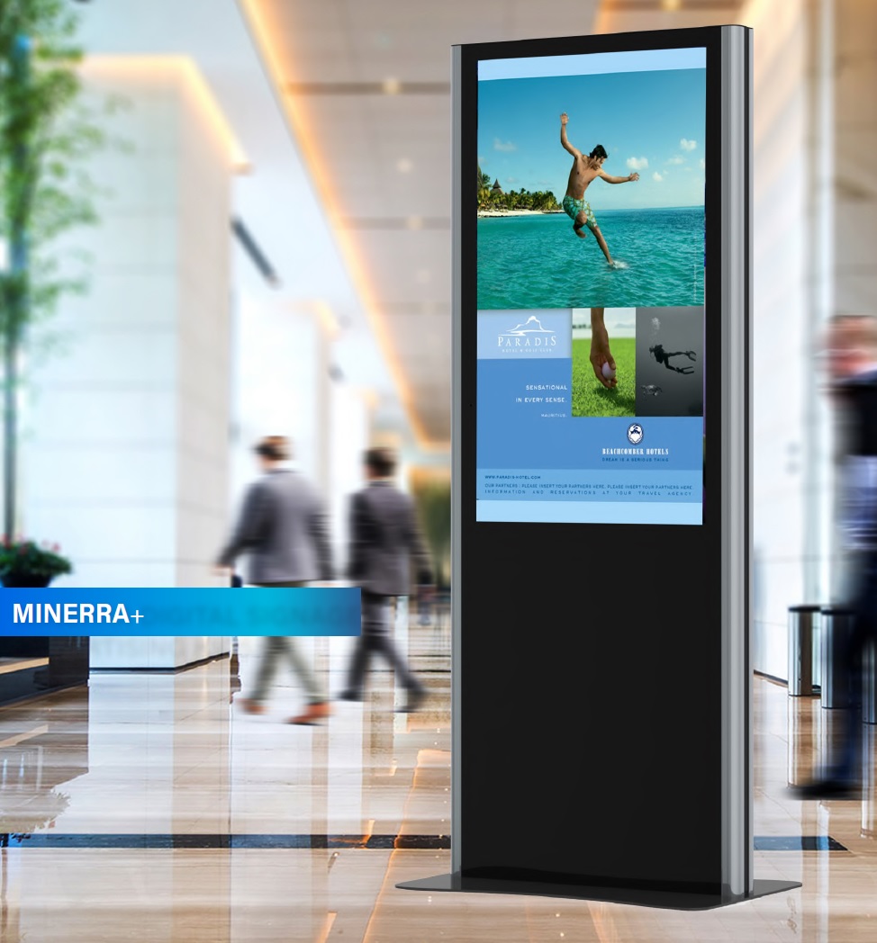 Indoor Monitor Box, Stele Portrait, 65", schwarz