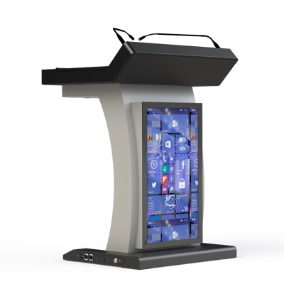 Rednerpult 32", sw/ws 1x Portrait,1x Landscape