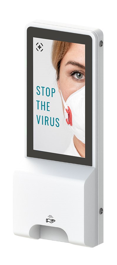 Hygienebox Wandmontage, 32", inkl. Monitor