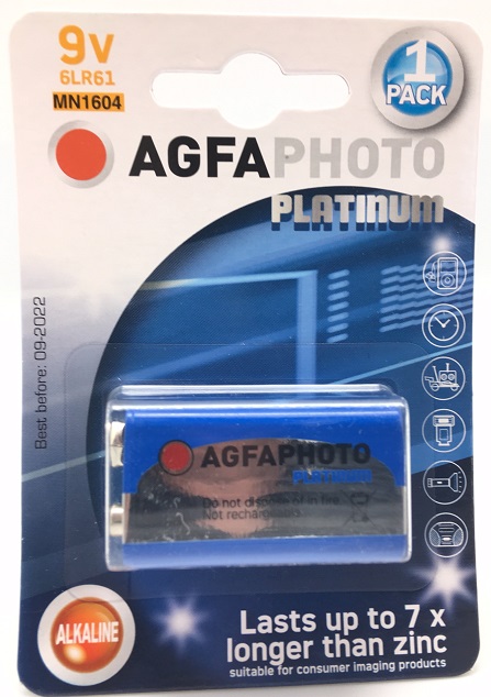 Alkaline 6LR61 9V,1er-Pack inkl.VEG,VPE 12 Stk.