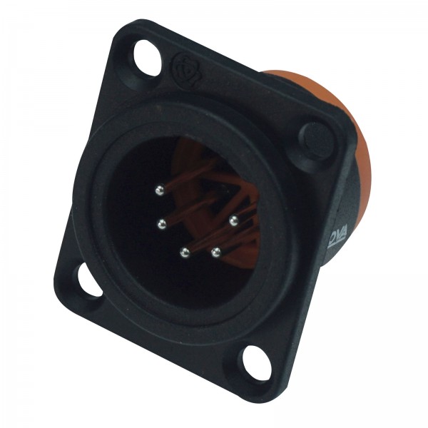XLR Einbaustecker, Outdoor, 5 Polig, schwarz