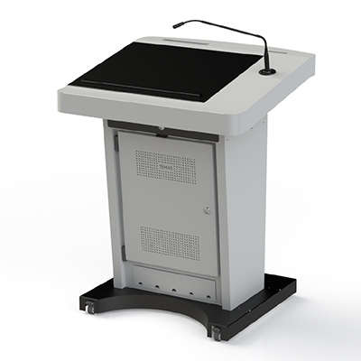 Rednerpult 22", grau Ral 7047, Landscape